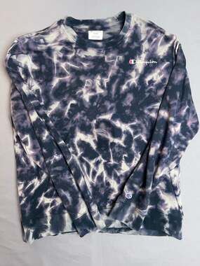 Champion Men's Navy Blue Galaxy Tie Dye Crewneck Sweatshirt Size XL